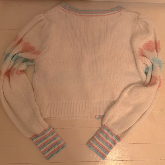 PINK AND BLUE HEART CARDIGAN SWEATER 💖💙 - Picture 2 of 5